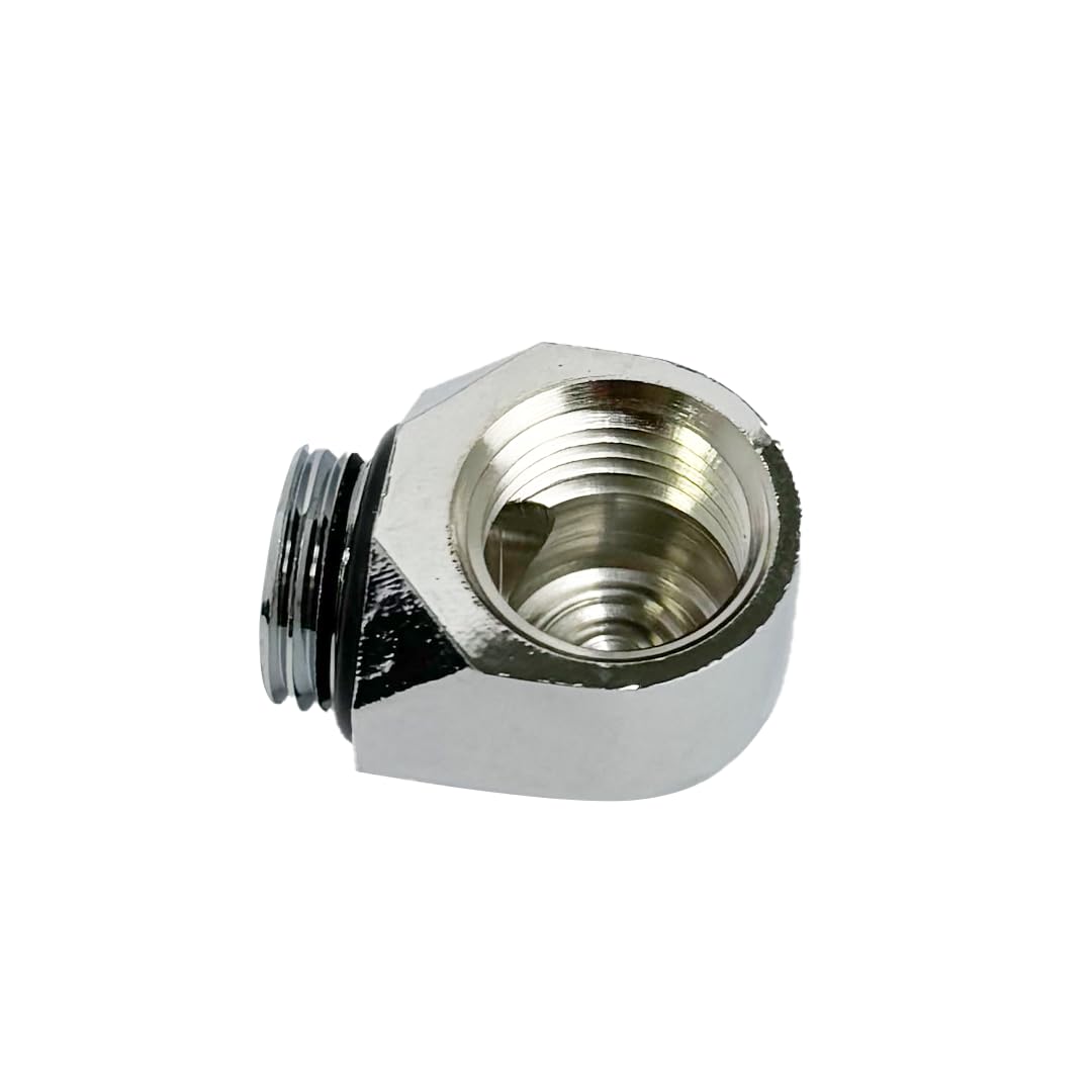 dracaena.io 6-Pack G1/4" Male to Female 90° Angle Elbow Fittings, Brass Water Cooling Connector Adapter for PC Computer Liquid Cooling Loop, Durable