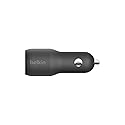 Belkin 37 Watt Dual USB Car Charger - Power Delivery 25W USB C Port & 12W USB A Port for PPS Charging Apple iPhone 14, 14 Pro, 14 Pro Max, iPhone 13