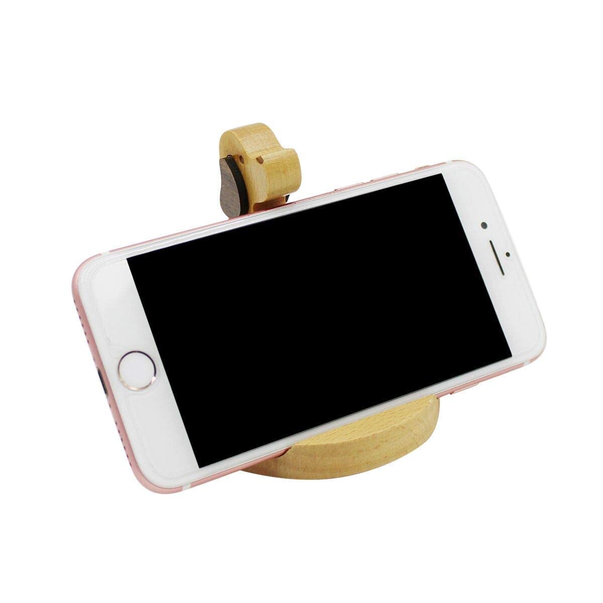 Amamcy Cute Dog Cellphone Holder Stand Wooden Smartphone Desk Holder for All Mobile Phones Animal Phone Stand Desk Ornament
