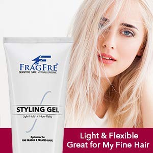 FRAGFRE Light Hold Hair Gel 8oz – Fragrance Free Styling Gel for Fine & Fragile Hair – Hypoallergenic, Vegan, Gluten & Cruelty Free
