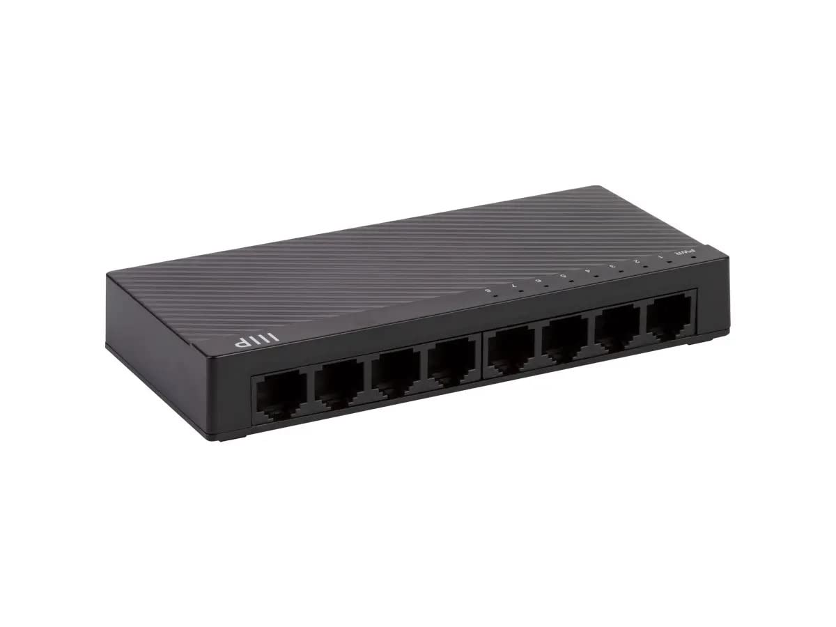 Monoprice 8?Port Fast Ethernet Unmanaged Network Switch - 10/100Mbps, Compact, Desktop or Wall Mount, Plug-N-Play, for Network Enabled Devices Such As