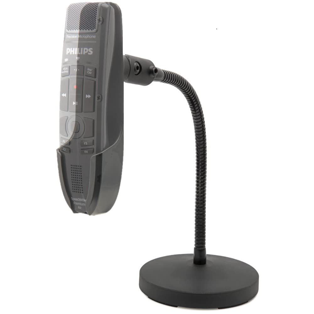 ECS WordFlex Gooseneck Holder Stand Compatible with Nuance PowerMic 4 & Philips SpeechMike Microphones SMP4000, SMP4010, LFH3200, LFH3210, LFH3500