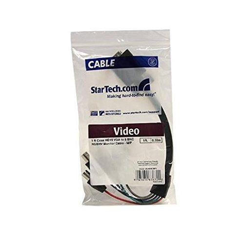 1 Ft Coax Hd15 Vga To 5 Bnc Rgbhv Monitor Cable - 1 X Hd-15 Male Vga - 5 X Bnc Female Video - 1ft - Black - Vgabncmf1