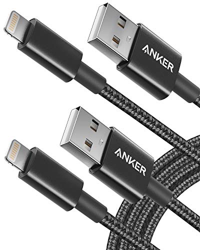 Anker 6 ft Premium Double-Braided Nylon Lightning Cable, Apple MFi Certified for iPhone Chargers, iPhone X/8/8 Plus/7/7 Plus/6/6 Plus/5s, iPad, iPad…