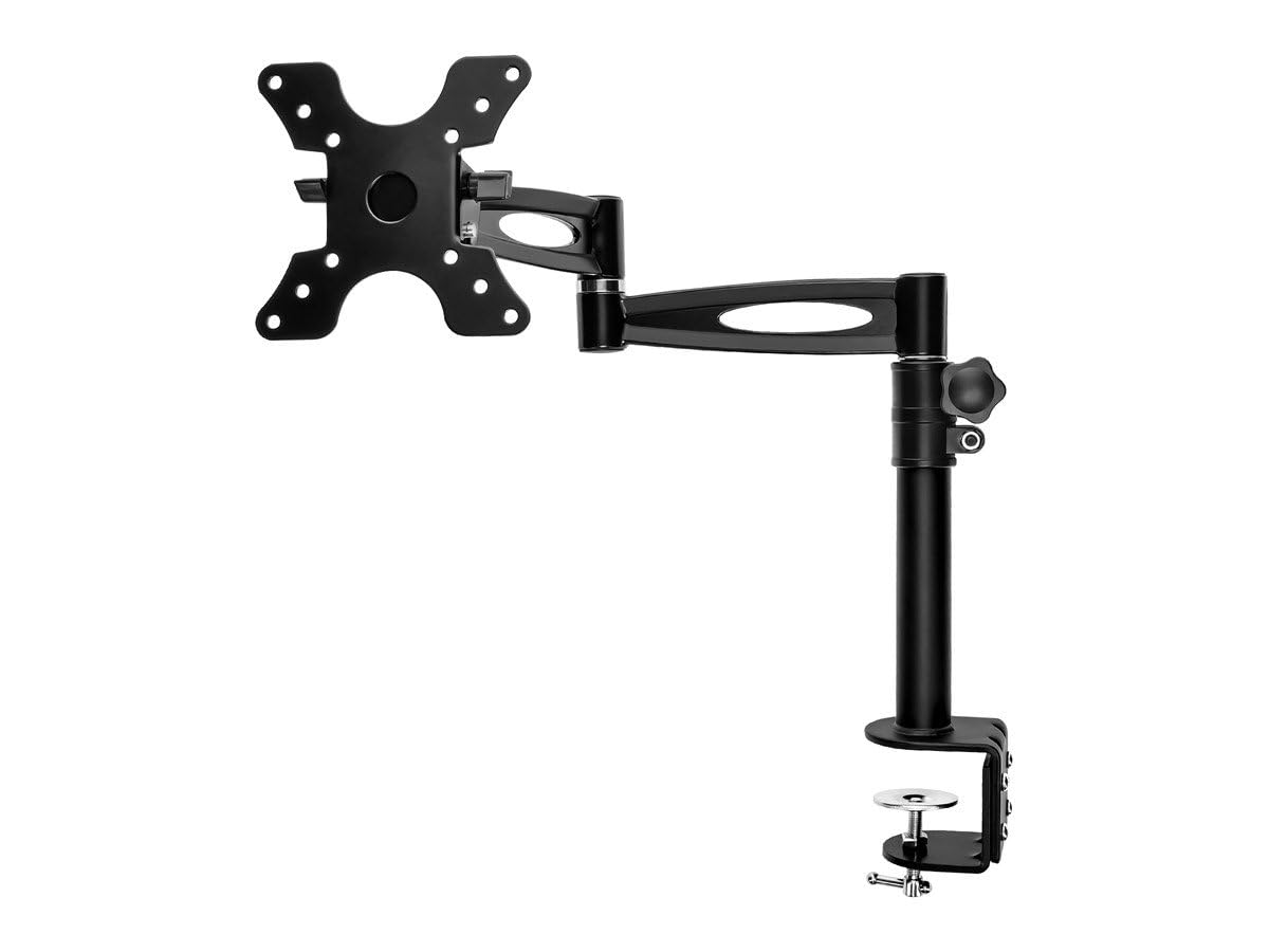 Monoprice 3-Way Adjustable Tilting Monitor Desk Mount Bracket - For 13 To 30 Inch Monitors, Up To 33 lbs, 15.7 x 9.6 x 3 inches, Black