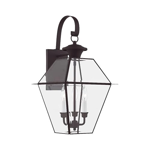 Livex Lighting 2381-07 Westover 3-Light Outdoor Wall Lantern, Bronze