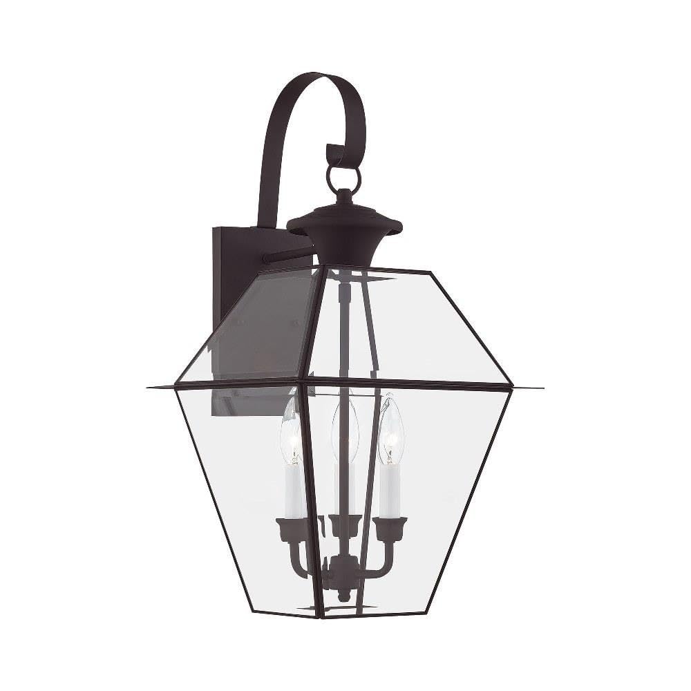 Livex Lighting 2381-07 Westover 3-Light Outdoor Wall Lantern, Bronze