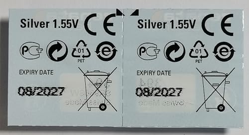 2 x Renata button cell batteries 357 SR44 W 13 GS