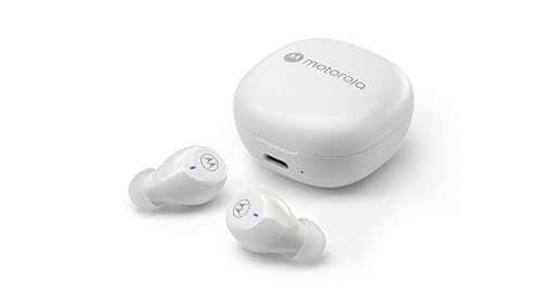 Motorola Moto Buds 105 True Wireless Bluetooth Earbuds with ENC, 21H Playtime, Touch Controls, IPX5 Water Resistance, Compact Charging Case