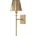 Capital Lighting 649711AD-708 Whitney Mid-Century Retro Vintage Metal Shade Torchiere Wall Sconce, 1-Light 60 Watt, 19" H x 7" W, Aged Brass