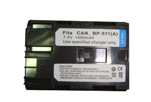 Battery and Charger for Canon BP-511, BP-511A and Canon EOS 5D, 20D, 20Da, 30D, 40D, 50D, 300D, EOS Digital Rebel, EOS D30, D60 Digital SLR Camera