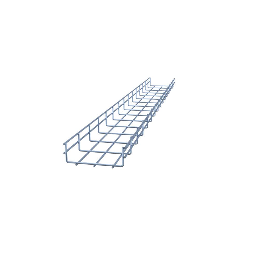 Wire Mesh Cable Tray, Electro Zinc Plated, Silver Steel, 1.97 x 5.91 x 59.06 inch, 2-Pack