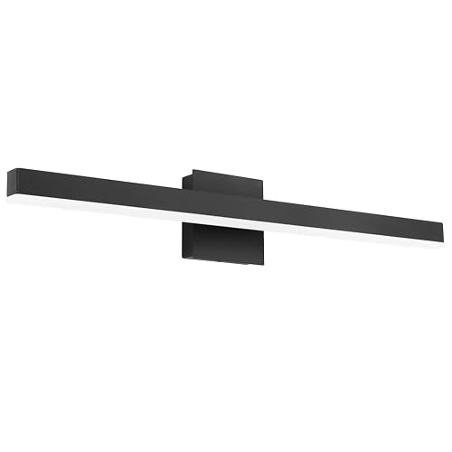 Aipsun 27.6 inch Modern Black Vanity Light LED Bathroom Vanity Light Fixtures Black Wall Light for Bathroom (White Light)