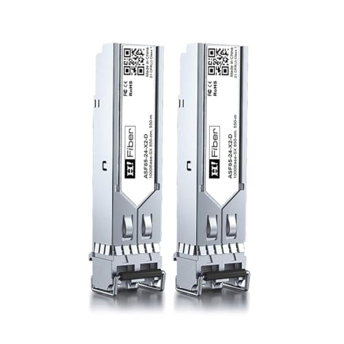 H!Fiber 1.25G Multimode SFP LC Module, 1000Base-SX SFP Transceiver, MMF 850nm, 550m, DDM, for Netgear AGM731F, Mikrotik S-85DLC05D, Ubiquiti UniFi