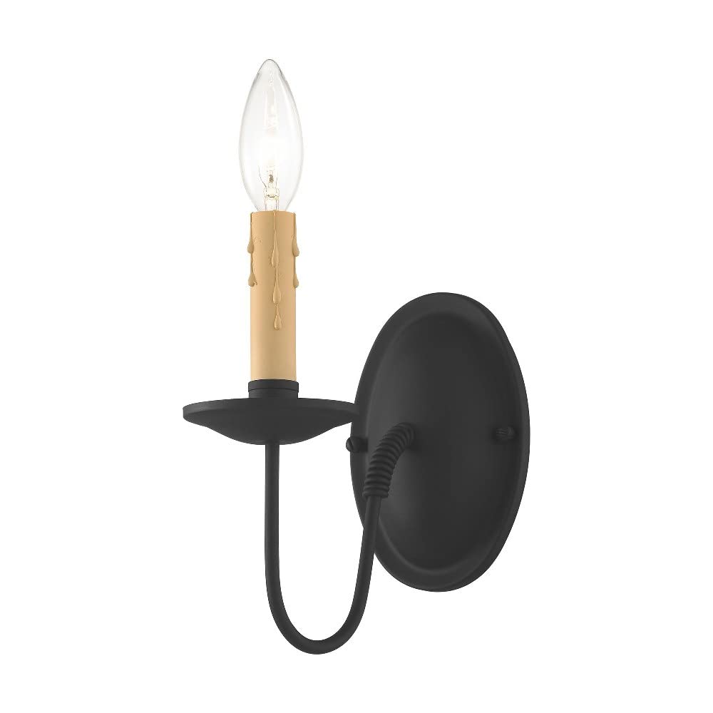 Livex Lighting 4451-04 Heritage 1 Light Black Wall Sconce