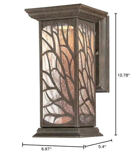Westinghouse Lighting 6312000 Glenwillow One-Light LED, Victorian Bronze Finish with Clear Seeded Glass Outdoor Wall Fixture, 1 Pack