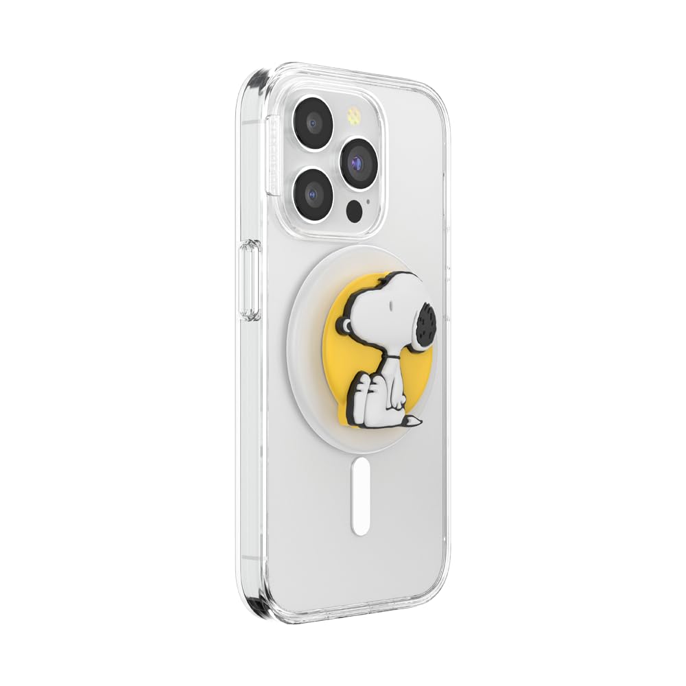 PopSockets Phone Grip for MagSafe with Kickstand, Magnetic Stand, Swappable Top, Secure Hold for iPhone MagSafe Cases, Phone & Tablet Grip, Peanuts