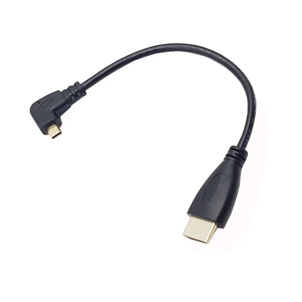 Seadream Angled Micro HDMI to HDMI Cable 2pcs 8 inch 90 Degree Right Angle Micro HDMI Male to HDMI Male Cable Connector (2pcs Right Angled)