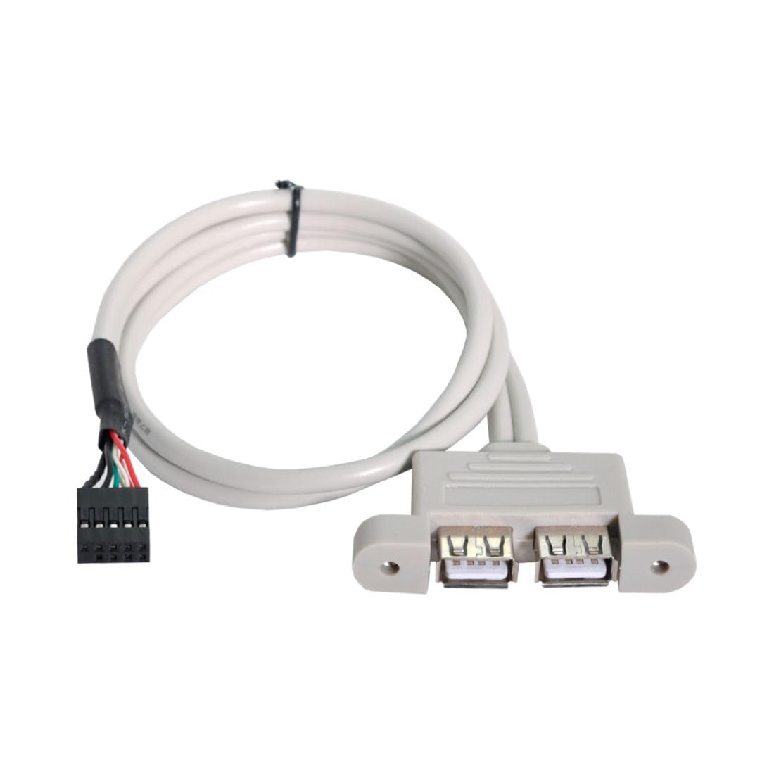 Chenyang 9Pin Motherboard Header 1 to 2 USB 2.0 Port Multiplier Panel Cable 40cm with 80mm PCI Bracket