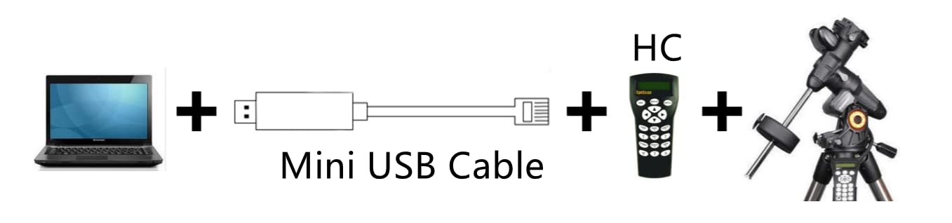 Washinglee Mini USB Cable for Celestron HC, for Hand Controller with Mini USB Port, USB A Control Cable for Celestron Computerized Telescope. (6 FT