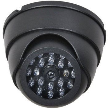 VideoSecu 4 Pack Dome Dummy Fake Infrared IR CCTV Surveillance Security Cameras Imitation Simulated Blinking LED with Security Warning Stickers C4B