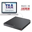 BUFFALO 6X Portable Blu-ray Drive, TAA-Compliant, Read/Write, Plays and Burns BD/DVD/CD, USB 3.2 (Gen 1) Type-A/Type-C, Compatible with Mac/PC/Win 8 /