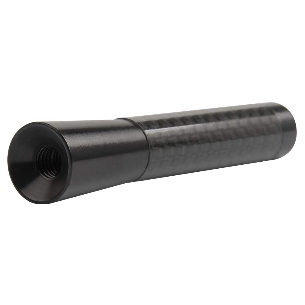 GTP 3" Real Carbon Fiber Short Antenna Black Aluminum Vehicle Car Screw-in Stubby Aerial Replacement
