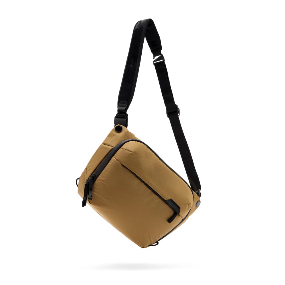 Peak Design Everyday Sling 3L, Coyote, Padded Adjustable Shoulder Strap for Crossbody or Waist Carry, FlexFold Divider, Ideal for Carrying Cameras or