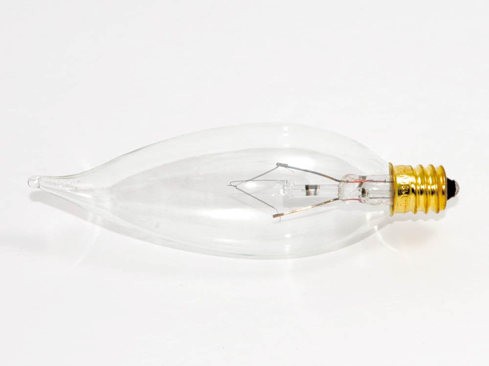 Bulbrite Incandescent CA10 Candelabra Screw Base (E12) Light Bulb, 25 Watt, Clear