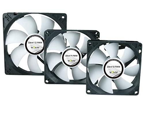 Gelid Solutions Silent 12 PWM | 120mm PWM Computer Fan | 4 Pin Molex | 120x120x25mm | 1500RPM | Hydro Bearing | FN-PX12-15 | Color Black