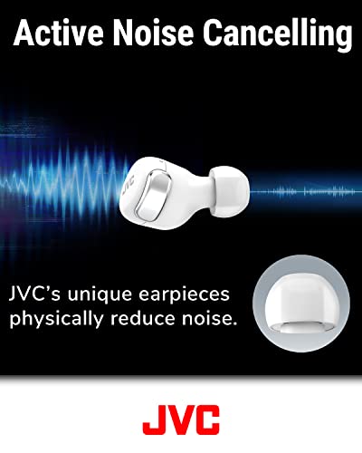 JVC Compact True Wireless Headphones with Active Noise Cancelling, Low-Latency Mode for Gaming and Movies, Bluetooth 5.2, Long Battery Life (up to 21…