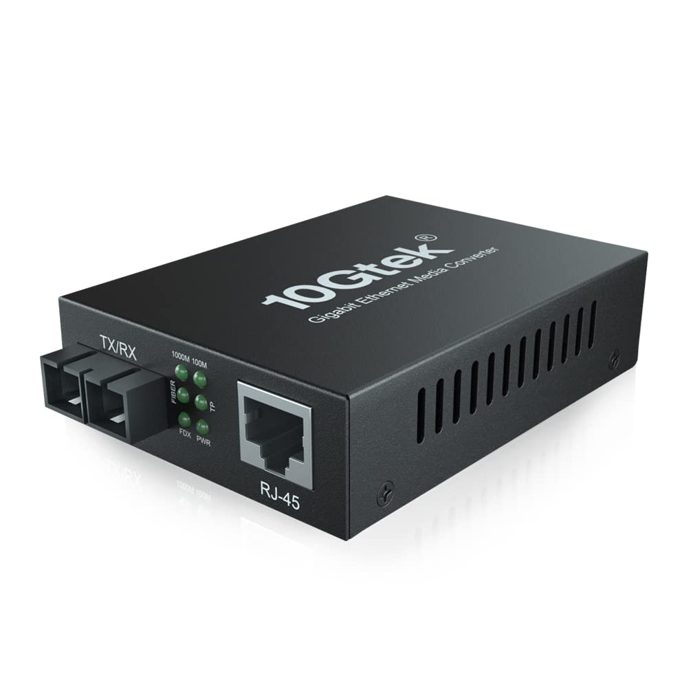 ipolex Gigabit Single-Mode SC Fiber to Ethernet Media Converter, Built-in 1000Base-LX SFP Module, 1310nm, SMF, Duplex, 20KM, Dual SC Fiber