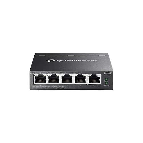 TP-Link Omada 5 Port Gigabit Easy Managed, PoE Switch, 65W Budget, PoE+ Compliant, Up to 250m PoE Distance, Auto Recovery, VLAN, Auto Loop Prevention