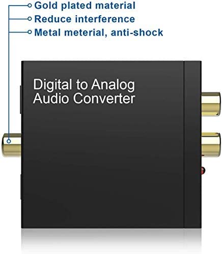 Digital to Analog Audio Converter 192KHz, DAC Digital SPDIF Coaxial Optical Convert to L/R RCA, Toslink Optical to 3.5mm Jack Audio Adapter for PS4 HD