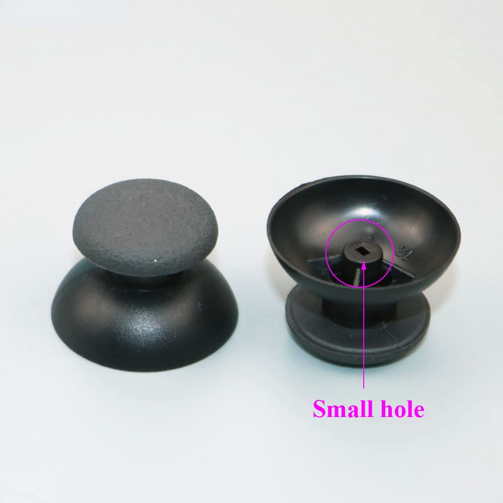 2pcs Set Metal Joystick with Analog Stick Cap for PS2 Playstation2 Small Hole Only Controller 3D Analog Joystick Repair Parts (2 Set Cap