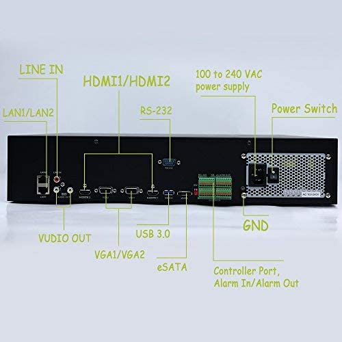 Hikvision English Version OEM Compatible with DS-9632NI-I8 32 Channel 4K NVR,Plug and Play Black (Local Support No Logo)