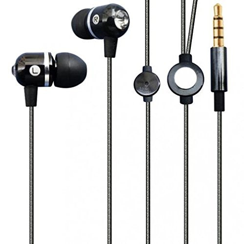 Hi-Fi Sound Earbuds Hands-Free Earphones w Mic Sleek Metal Headphones Headset Wired 3.5mm for Amazon Kindle, DX, Fire, Fire HD 6 8.9 - HD 7 8 10…