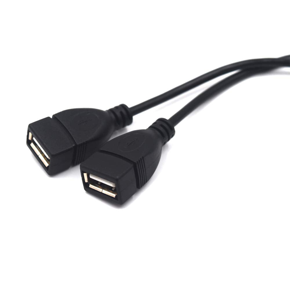 Kework 12 Inch Right Angle USB 2.0 Splitter Cable, USB Extender 1 Male to 2 Female HUB Extension Cord