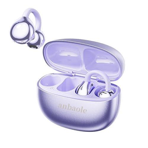 anbaole Open Ear Headphones, Wireless Earbuds for Sports Running Gym, 24H Battery, Sweat Proof, BT5.4, Noise Cancelling Mic, Wireless Charging Case