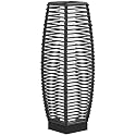 Outsunny Solar Floor Lamp, Outdoor Rattan Garden Lantern Pathway Light & Decorative Driveway Lighting with Auto On/Off LED Lights for Porch, Yard