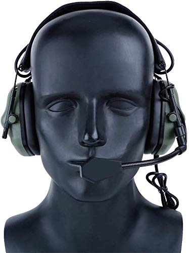 ATAIRSOFT Tactical Headset Wargame Airsoft Hunting Headphone Without Noise Cancellation Function (OD Green)