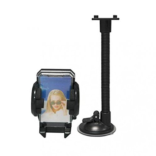 Compatible with Galaxy S10, S10e, S10 Plus - Car Mount Windshield Phone Holder Rotating Cradle Stand Window Glass Dock Suction Gooseneck Black Works