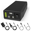 Talentcell 76.8Wh Portable Power Bank LF4100, 12.8V 6000mAh Multi Voltage Power Supply, DC 12V/9V & 5V USB Output for LED Strip, CCTV Camera, Mobile