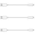 MSTJRY 3 Pack 10 Inch Short USB-A to L Cables 3A Charging Cable, White
