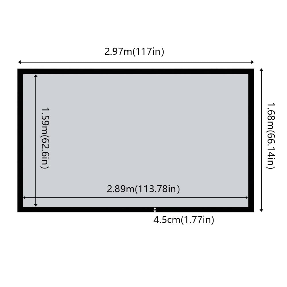 135 Inch Fixed Aluminum Frame Projection Screen, 16:9 HD Widescreen Projection Screen, Home Theater HD TV Movie Projection
