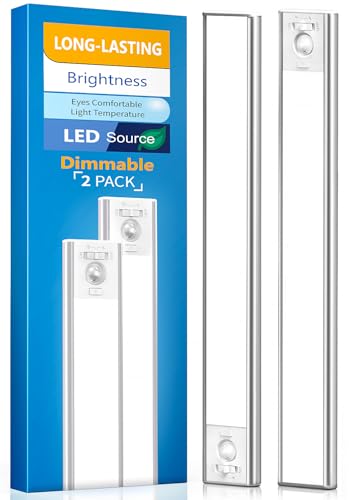 Under Cabinet Lighting, LED Motion Sensor Light Indoor, 2200mAh USB Rechargeable Closet Lights Battery Operated, Stick On Magnetic Wireless Dimmable