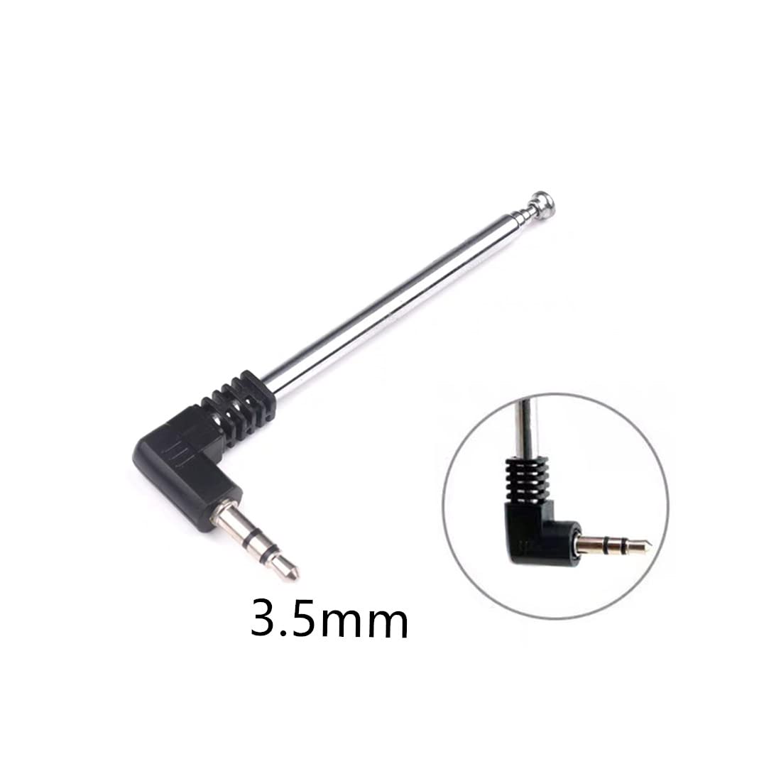 Mini FM Radio Antenna 3.5mm Male Telescopic FM Antenna 3-Pack Compatible with Portable Radio Indoor Stereo Receiver AV Audio Video Home Theater