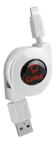 Cellet Retractable Lightning Cable, Charging Cord Compatible with Apple iPhone 14 Pro Max Plus 13 12 11 Xs Xr X mini SE 8 7 6 5 iPad Pro Air Mini…