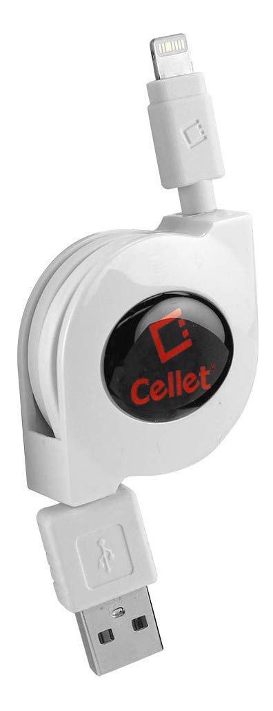 Cellet Retractable Lightning Cable, Charging Cord Compatible with Apple iPhone 14 Pro Max Plus 13 12 11 Xs Xr X mini SE 8 7 6 5 iPad Pro Air Mini…