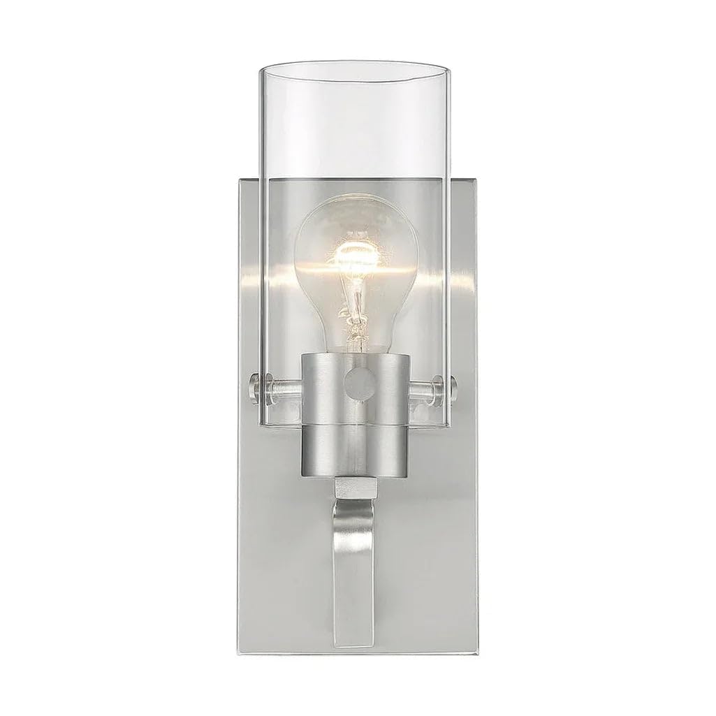 Nuvo 60/7271 Sommerset 1-Light Vanity Fixture with Clear Glass - Matte Black Finish